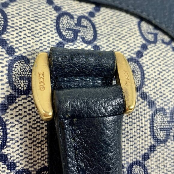 VTG GUCCI Speedy Boston Shoulder Handbag GG Navy Accessory Collection - Picture 3 of 16